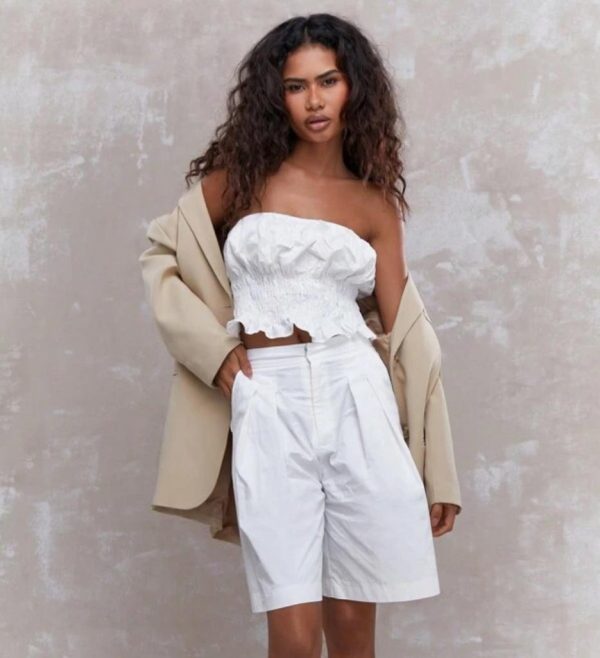 Conjunto de Bermudas top blanco missguided - Imagen 2