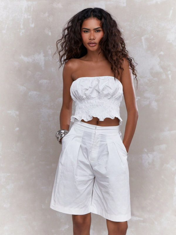 Conjunto de Bermudas top blanco missguided