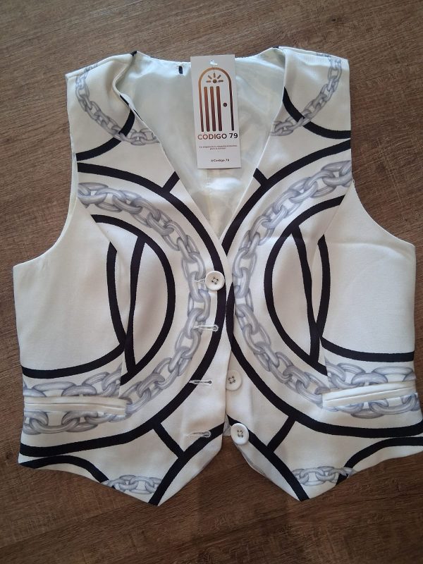 Chaleco Blanco con Rayas Negras