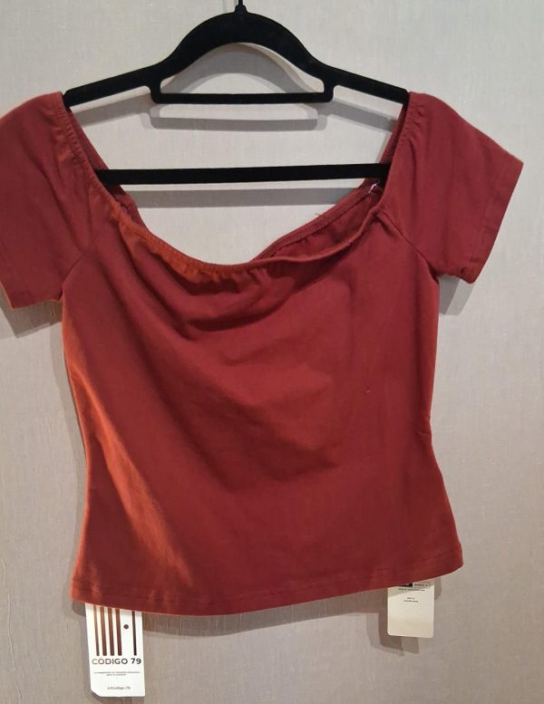 Blusa top basico ROJO Y BLANCO - Imagen 2
