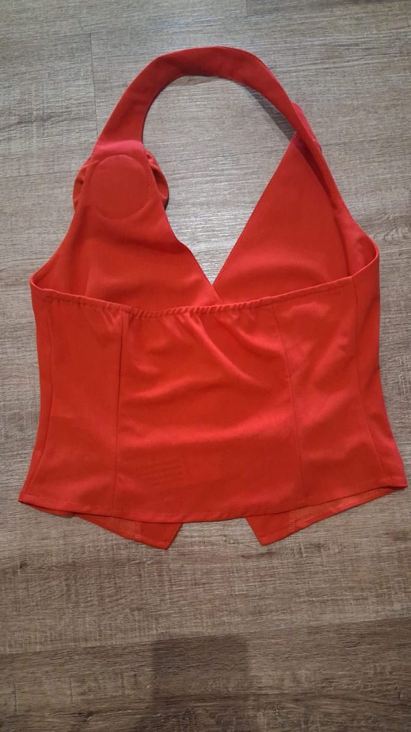 " Blazer rojo con flores 3D de otoño para mujer. - Imagen 3