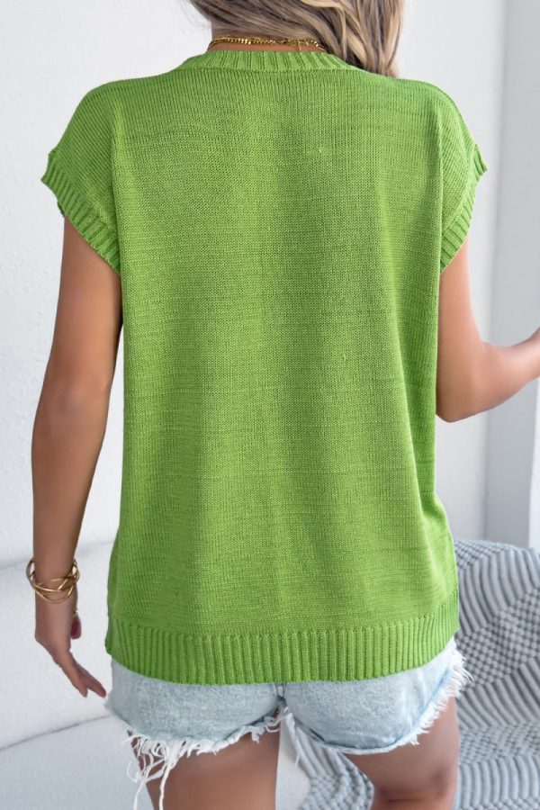 Suéter de punto con estampado floral (azul , verde  y Crema ) - Imagen 4